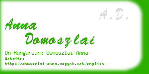 anna domoszlai business card